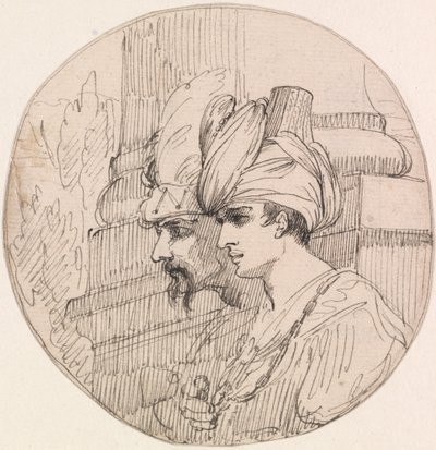 Due teste in un medaglione da John Hamilton Mortimer